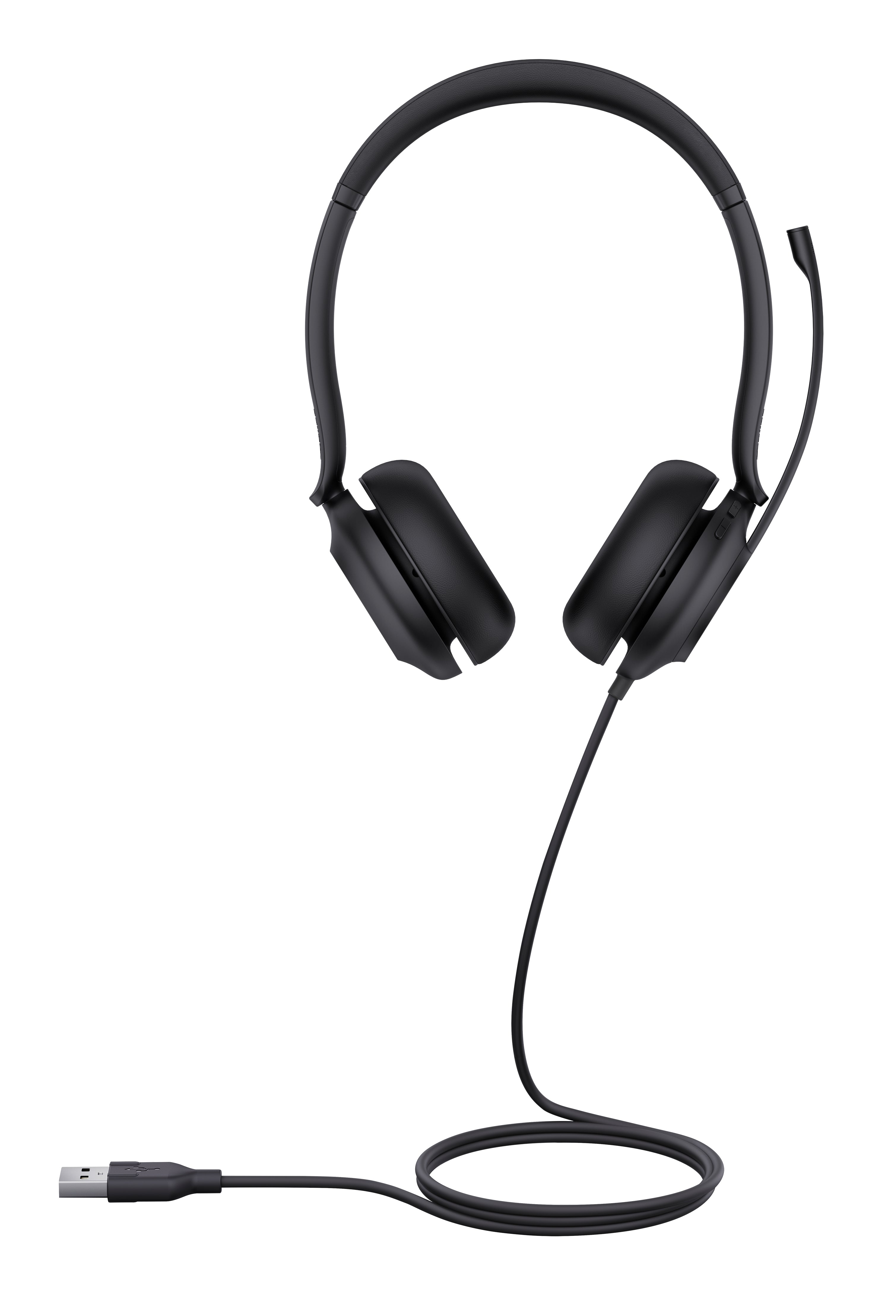 Yealink UH35 Gerätespezifisches Headset – Over-Ear, Stereo, Kabel, USB-A, für T41S, T42S, T46S und andere, Schwarz