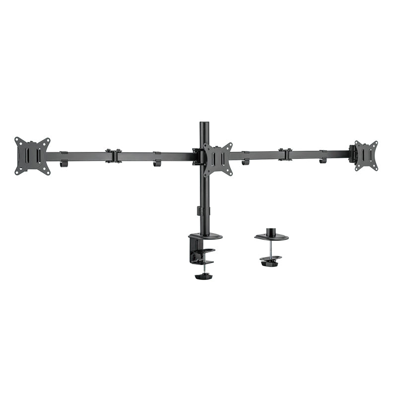 LogiLink BP0173 – Monitorarm Tischhalterung – Klemme/Durchführung – 3 Monitore – 17–27" – VESA 75×75/100×100 mm