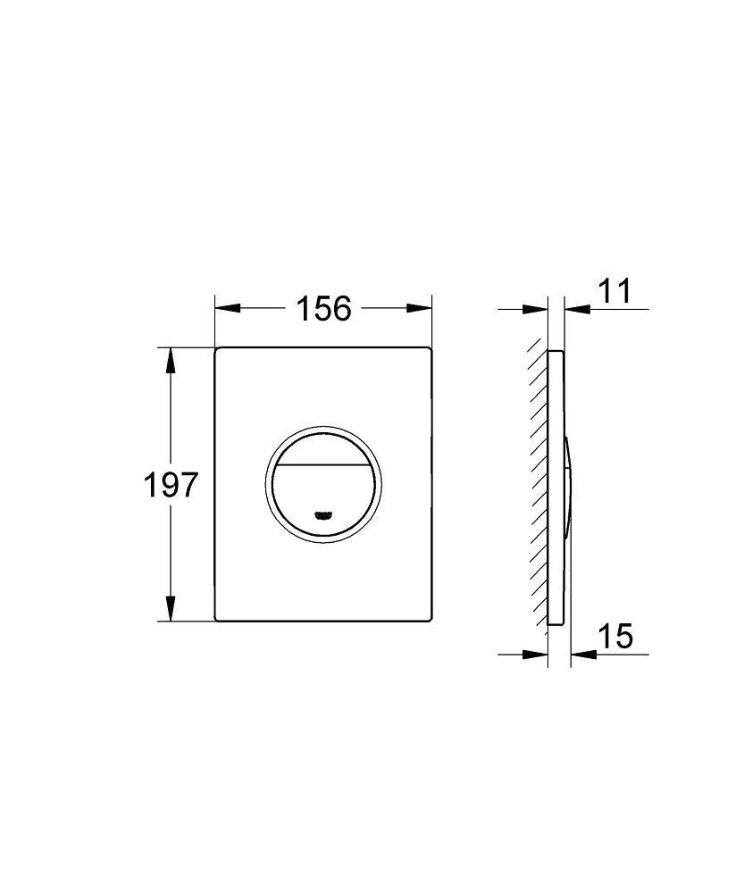 GROHE Nova Cosmopolitan – Abdeckplatte – Kunststoff, schwarz, 15,6 × 1,5 × 19,7 cm