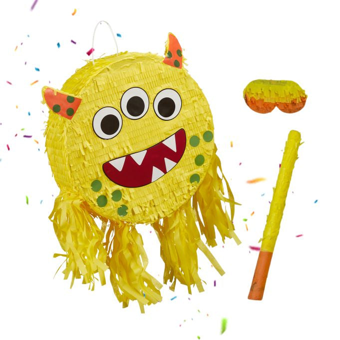 Relaxdays Pinata Monster – mehrfarbig – 34 × 35 × 9 cm – Papier/Pappe/PVC