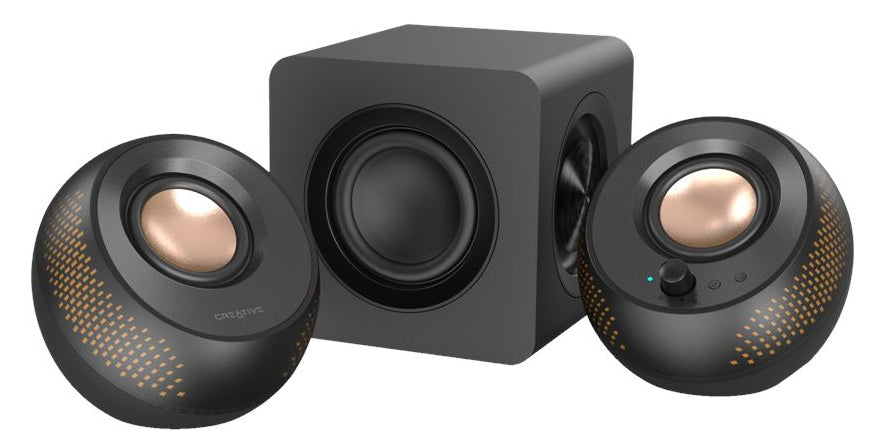 Creative Labs Creative Pebble X Plus – PC-Lautsprecher – 2.1, mit kabellosem Subwoofer, 30 W, USB – Schwarz