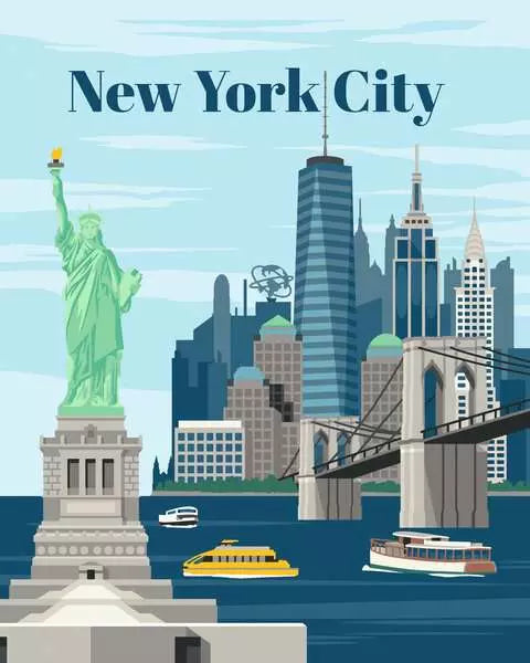 Ravensburger CreArt – Malen-nach-Zahlen-Set – Buntes New York – 30 × 24 cm – ab 12 Jahren