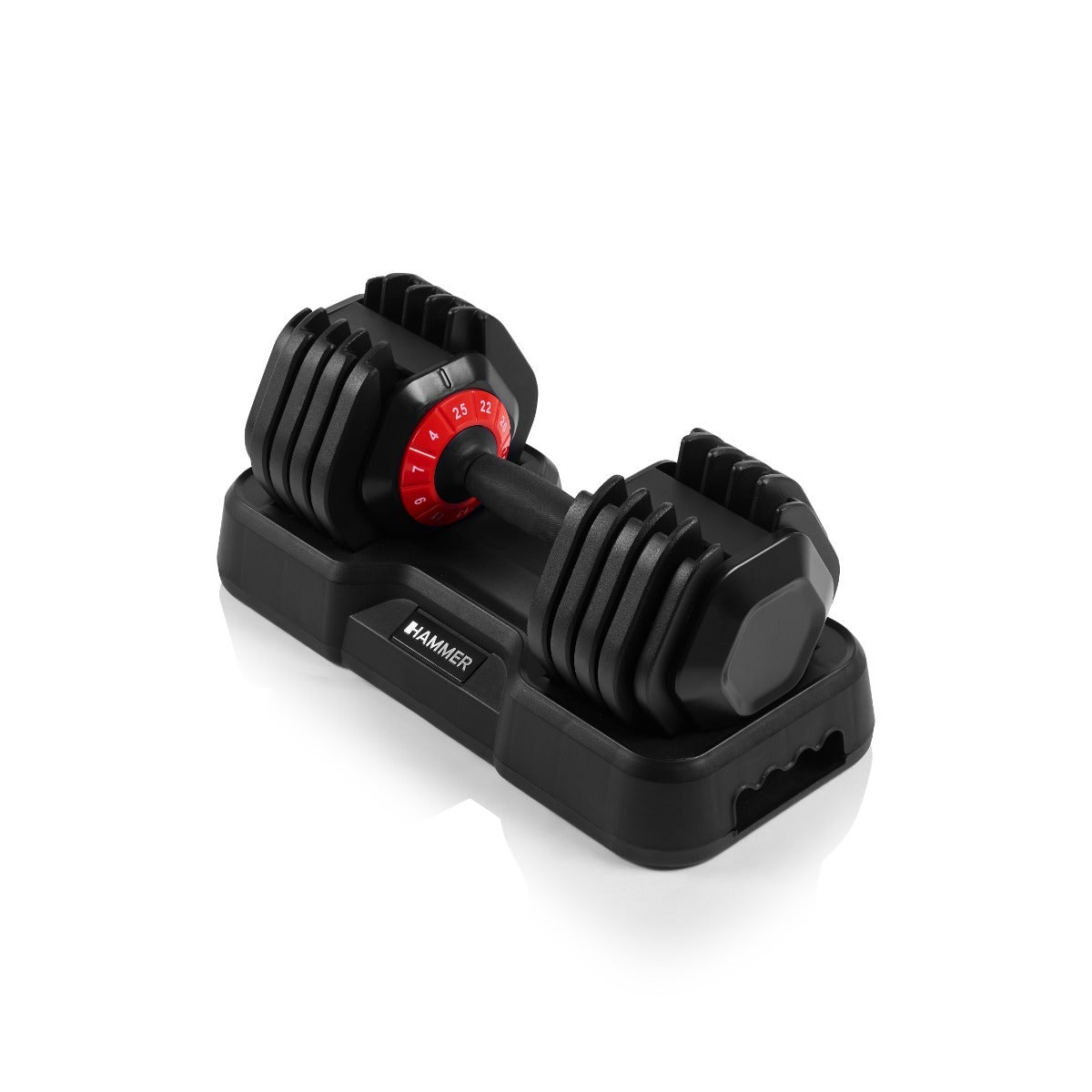 HAMMER StrongLock 4.0 Kurzhantel-Set, 25 kg pro Hantel – Schwarz/Rot