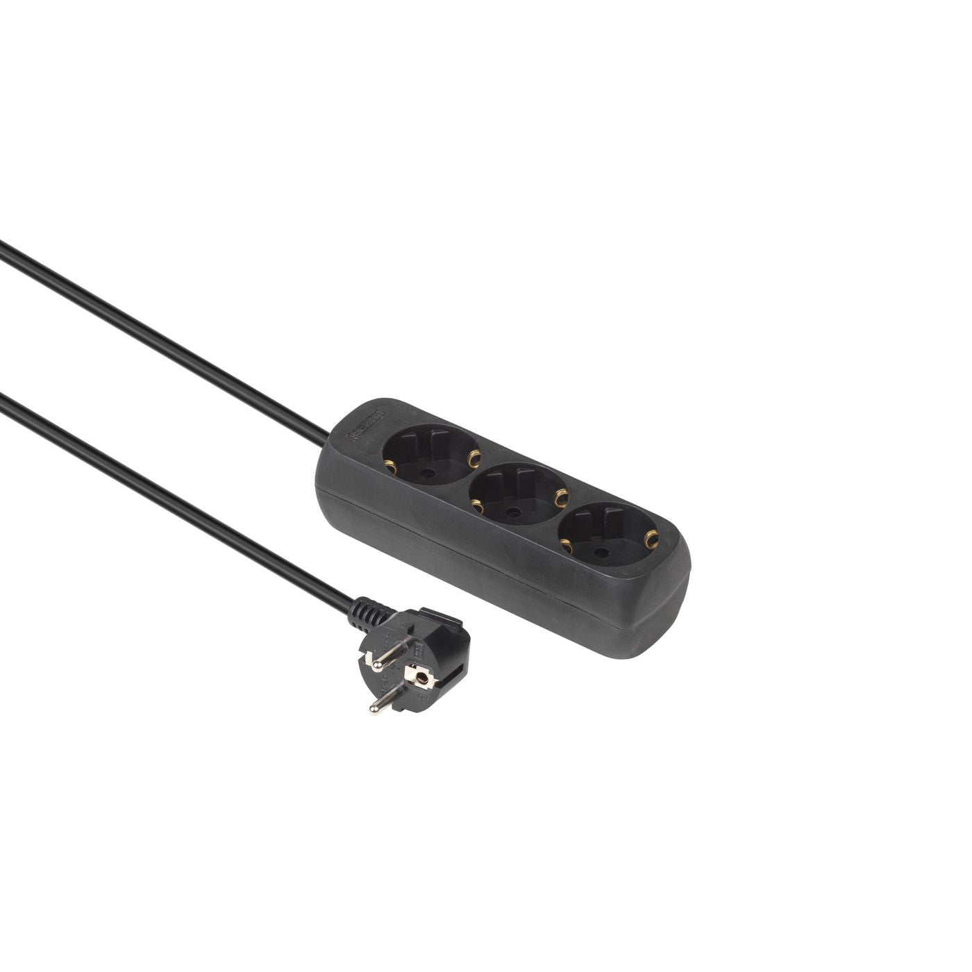 Microconnect Steckdosenleiste – 3× Schuko (Typ E/F), 3 m, ohne Schalter, mit Kinderschutz, schwarz