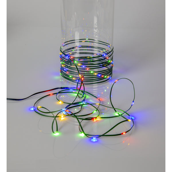 Star Trading Lichterkette – 0,4 W – Mehrfarbig – IP44 – Batteriebetrieb (3×AA) – Timer 6/18 h – Grün – PVC