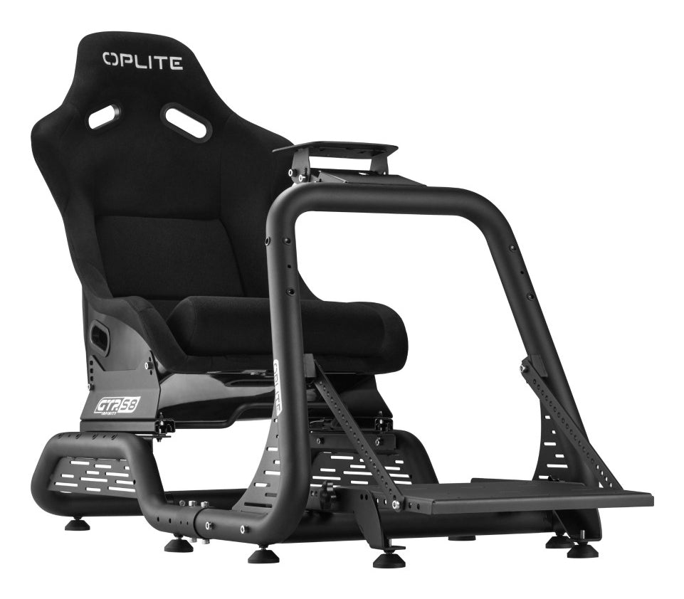 Oplite S8 Infinity – Rennsport-Cockpit, Karbonstahl/Fiberglas, 150 kg, für Fanatec, Thrustmaster, Logitech