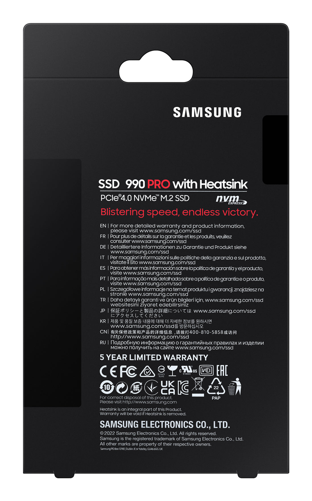 Samsung 990 PRO – 2 TB M.2 2280 NVMe PCIe 4.0×4, 7450/6900 MB/s