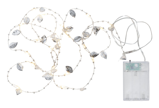 Star Trading Lichterkette Dew Drop 729-04 – 2 m, 0,32 W, Warmweiss, Timer, Batteriebetrieb, Silber