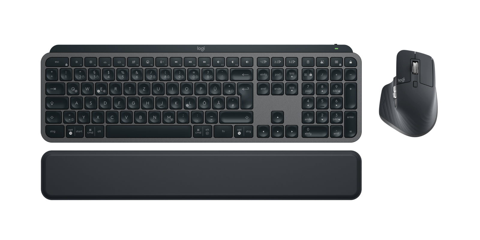 Logitech MX Keys S Combo – Tastatur- und Maus-Set – Bluetooth & 2,4 GHz – Scherenmechanik – Beleuchtet – QWERTZ (DE)