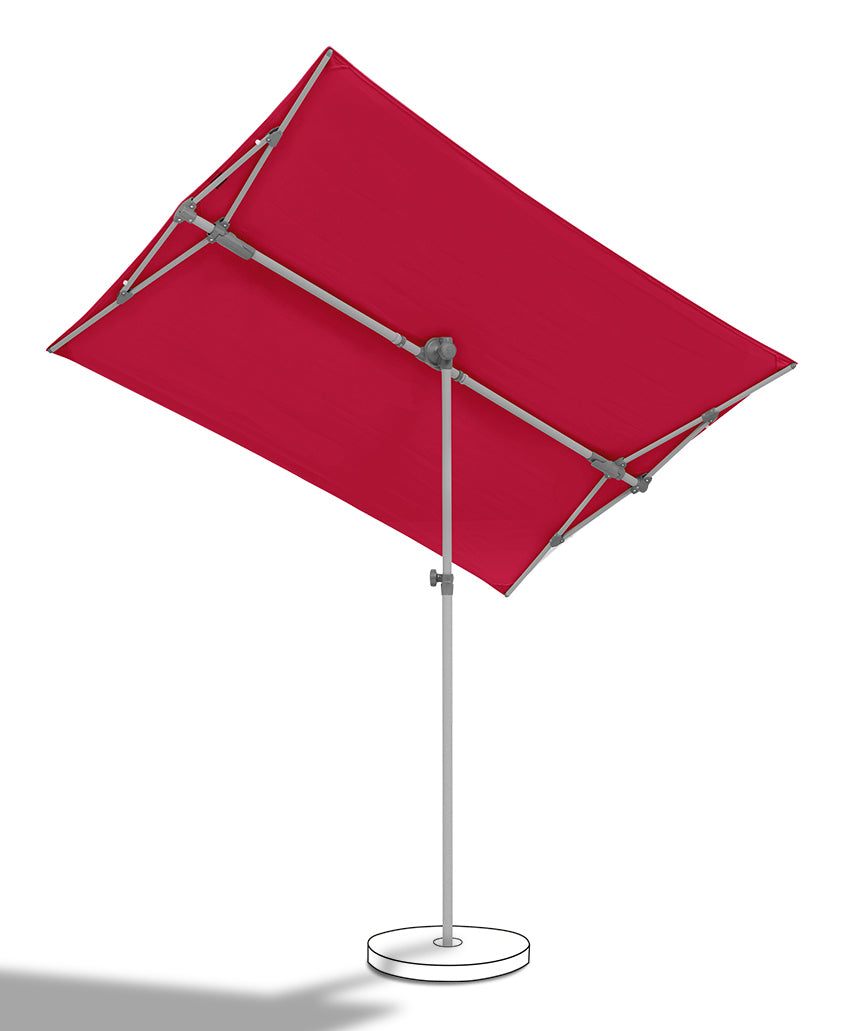 Suncomfort by Glatz Terrassenschirm Flex Roof – 195×140 cm – Rot – höhenverstellbar, Neigungsverstellung