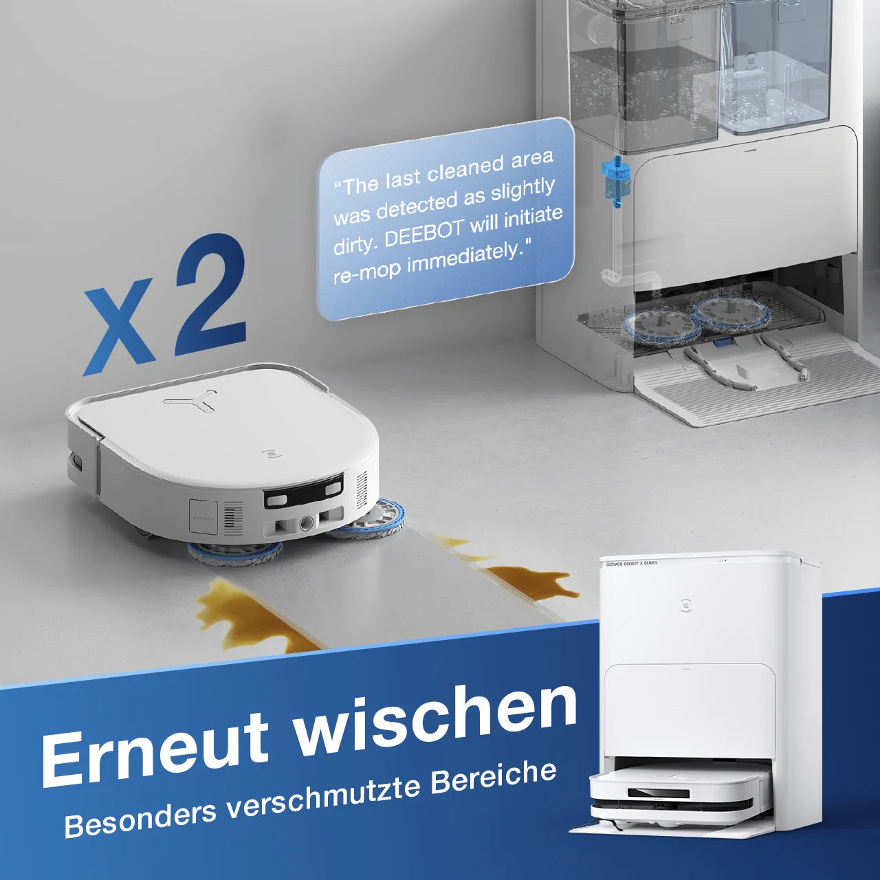 Ecovacs Roboterstaubsauger Deebot X5 OMNI – 6400 mAh, 0,3 l, Akkubetrieb, 68 dB(A)