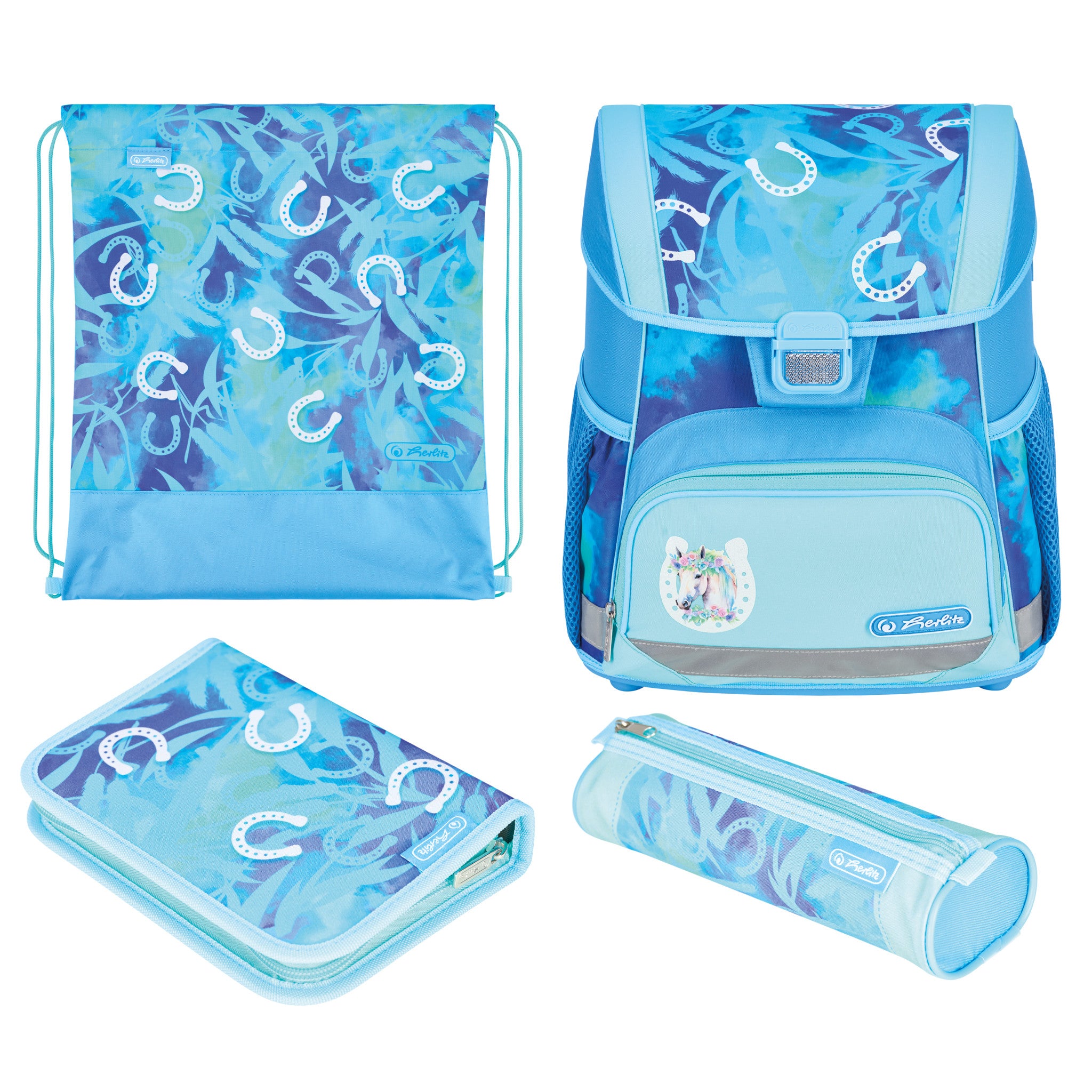 Herlitz Loop Plus – Schulrucksack-Set, Lucky Horse, 17 l, 31×37×22 cm