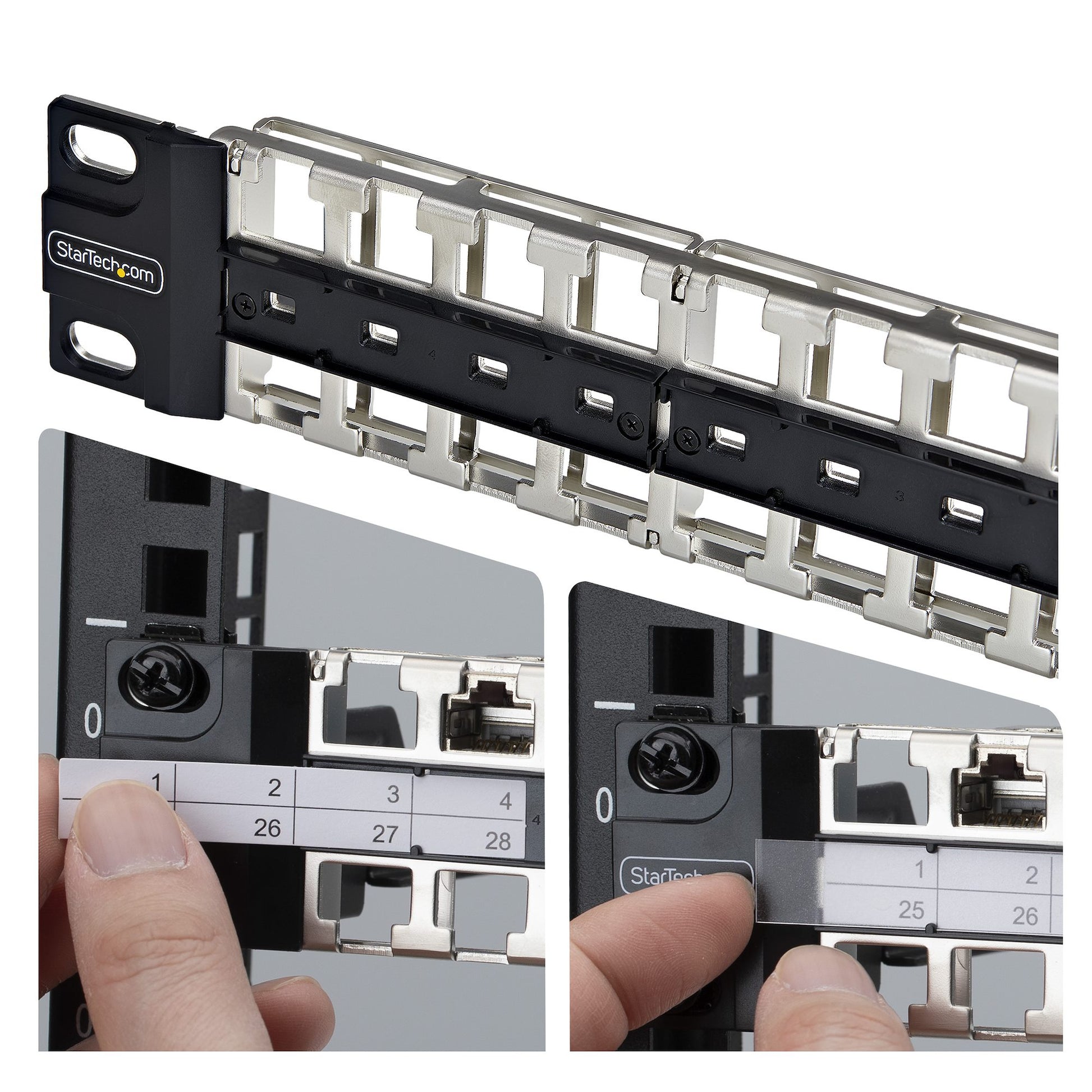 StarTech.com Keystone Patchpanel – 48× RJ-45, Cat6a/Cat8, 19", 1U, Schwarz