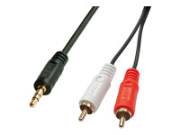 Lindy Audio-Adapterkabel 2×RCA (Stecker) auf 3,5 mm Klinke (Stecker) – 3 m, 3-polig (TRS)