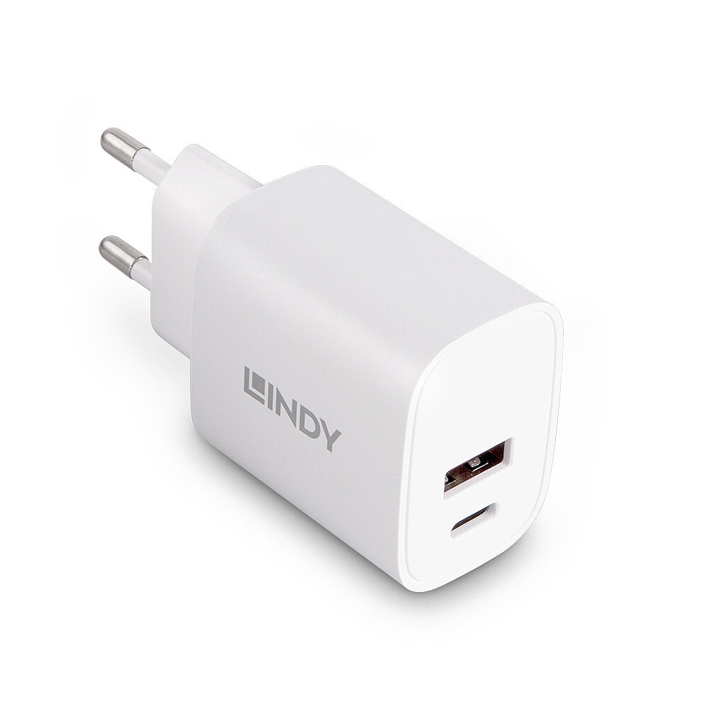 Lindy Ladegerät – 20 W, 1× USB-C + 1× USB-A