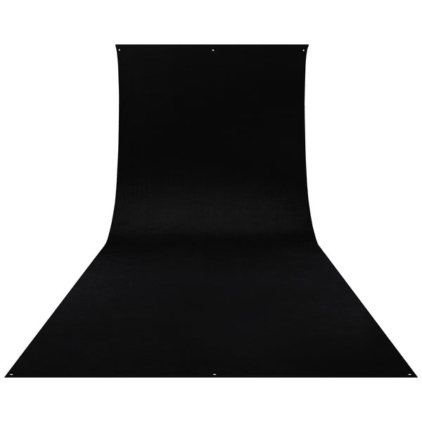 Westcott Rich Black Hintergrundtuch – 2743 × 6096 mm, Polyester – knitterarm, mit Tragetasche