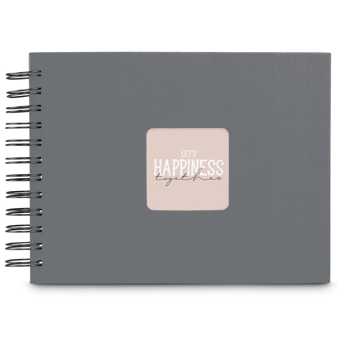 Hama Fotobuch, Spiralbindung, Schwarz, 24 × 17 cm, Papier, Grau, mit Einstecktasche