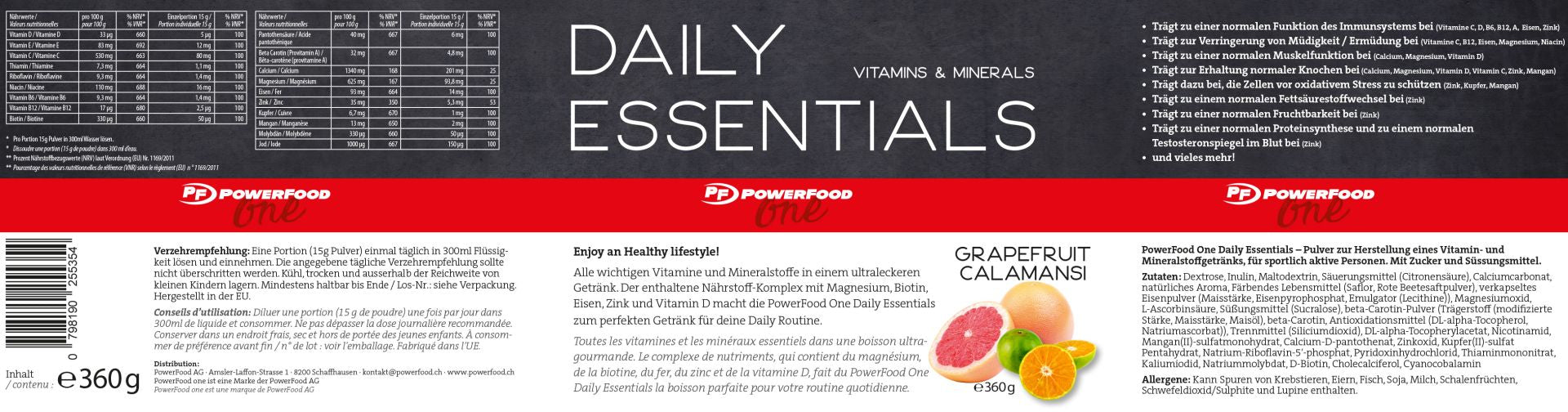 PowerFood Getränkepulver Instant Grapefruit – 450 g