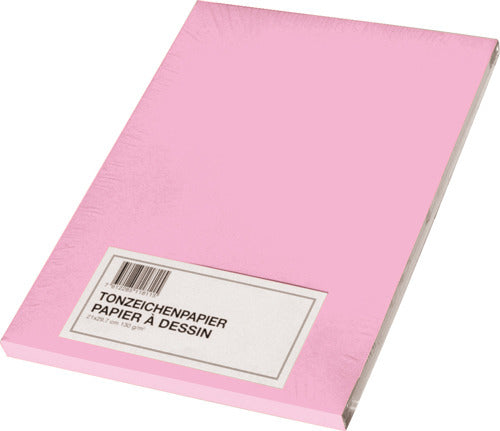 Papyrus Tonzeichenpapier – A3, 130 g/m², rosa, matt, 100 Blatt, für Mixed Media