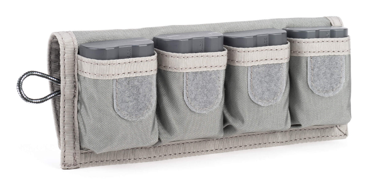 Think Tank 740251 Akkufach – für 4 Kameraakkus, 190 × 80 × 20 mm, Polyurethan/Nylon – Grau