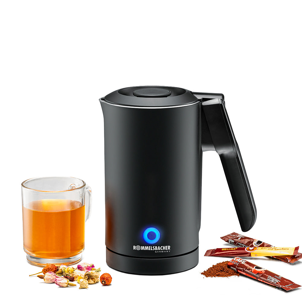 Rommelsbacher Wasserkocher WK1000 – 0,6 l, Glas, 1000 W, Schwarz, 360°-Sockel