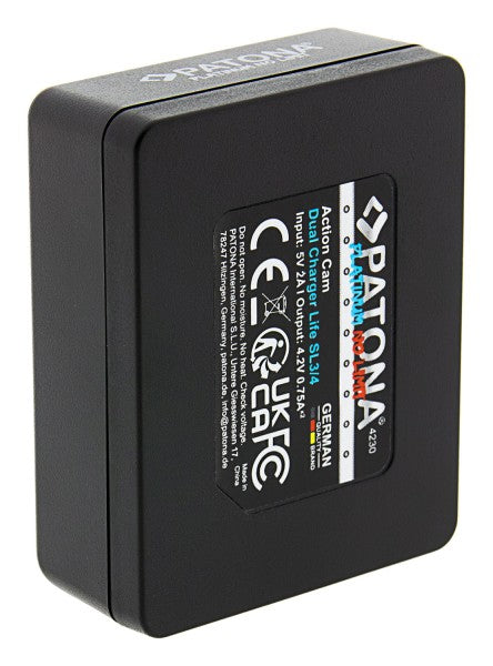 PATONA Dual Ladegerät – für PATONA Action Cam Life SL3 – 2-fach, USB