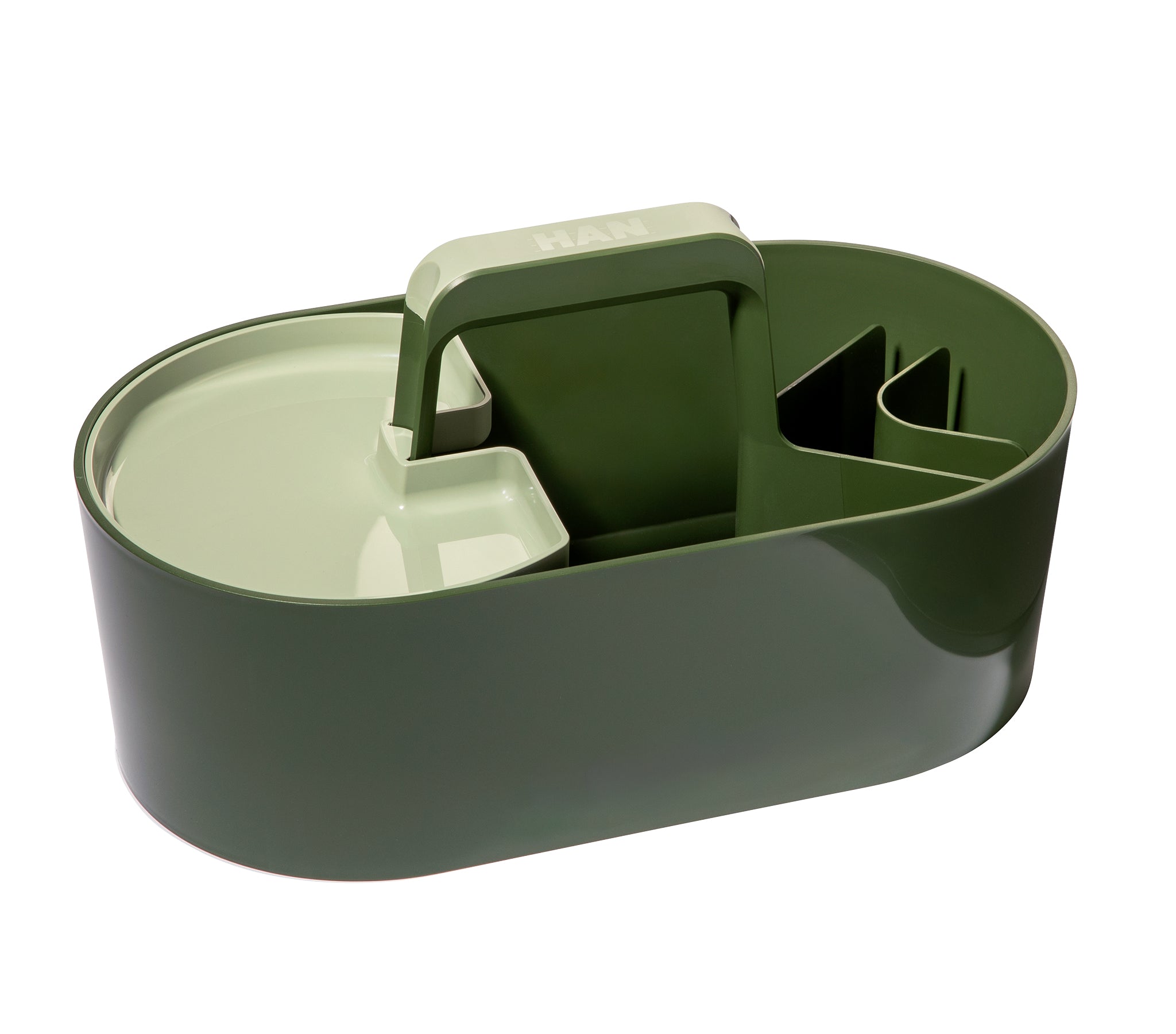 HAN Werkzeugkasten LOFT 1200-12 Aufbewahrungsbox – 10,5 l, mit Trennelement, grün, ABS, B 330 × H 175 × T 180 mm