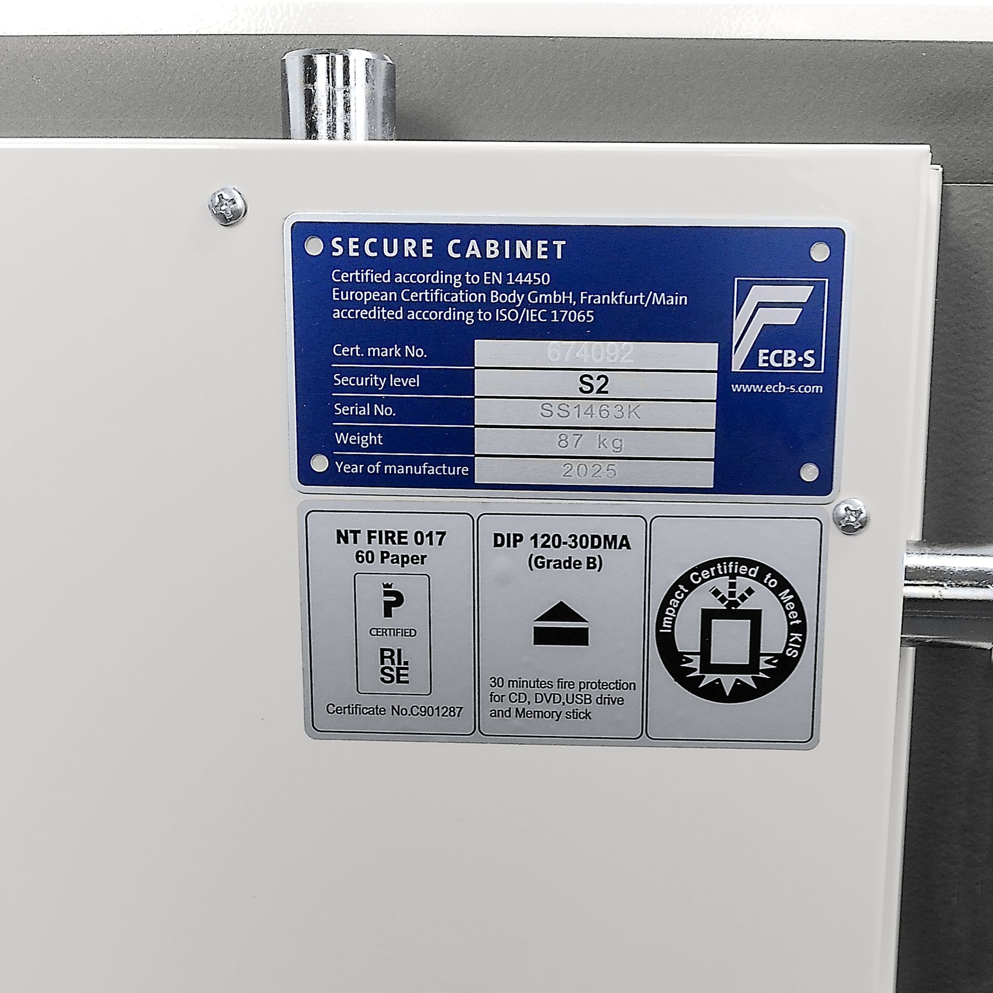 Phoenix Safe Co. Phoenix Tresor Fortress Pro SS1463K – Schlüsselschloss – 53 l – 60 Minuten Feuerschutz – Bodenmontage – Weiss