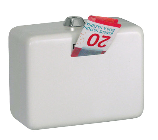 Rieffel Geldkassette – mit Schlüssel – 12,5 × 9,5 × 6 cm – Grau – Stahl