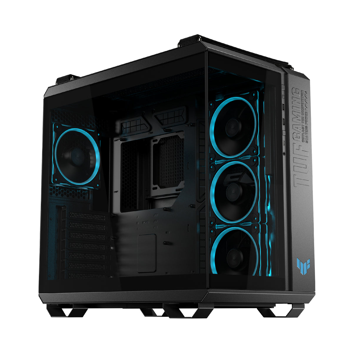 ASUS TUF Gaming GT502 Horizon TG – PC-Gehäuse – ATX/mATX/Mini-ITX, 4×3,5", 4×2,5", Seitenfenster, Schwarz