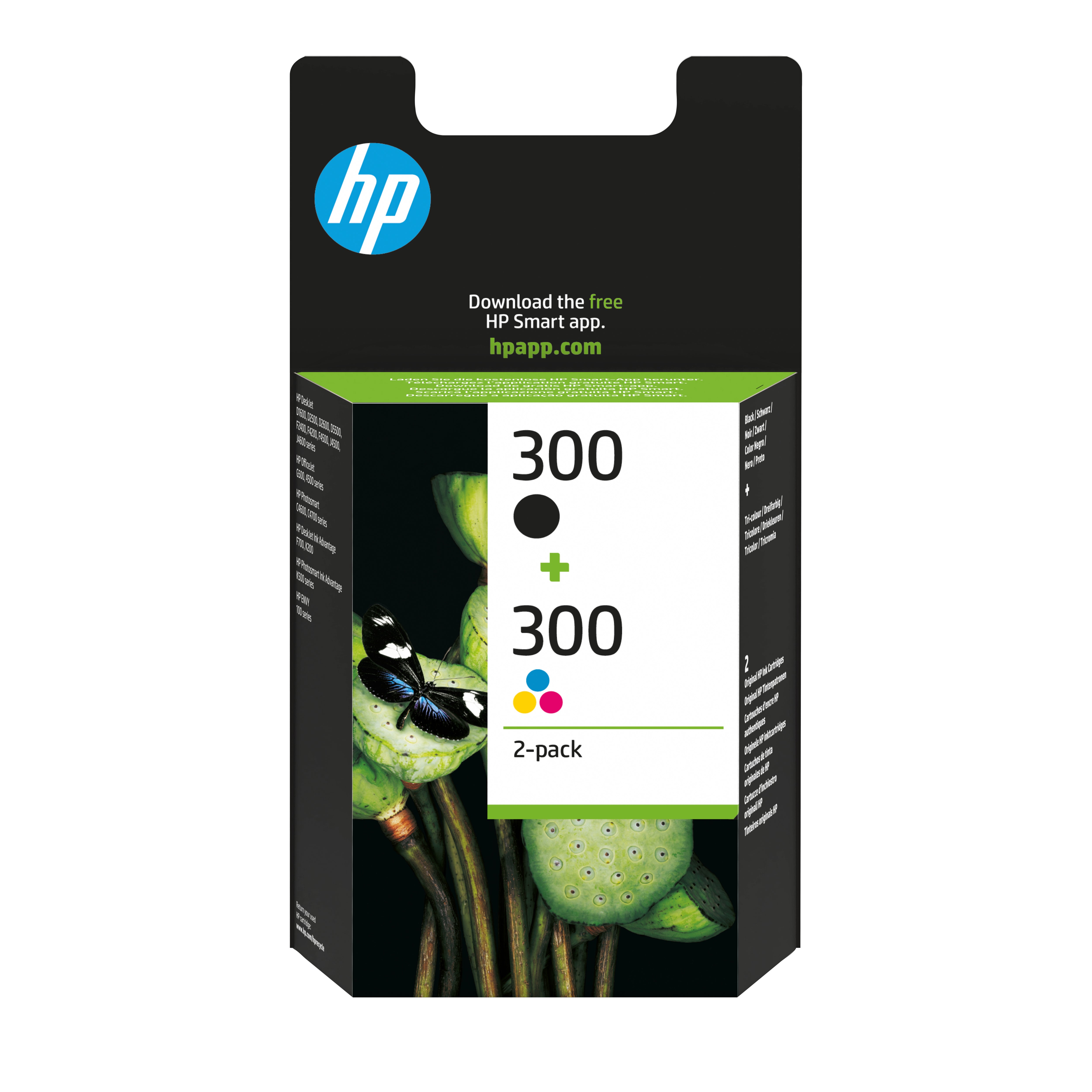 HP 300 Tintenpatronen-Multipack, Schwarz/Dreifarbig (Original) – für HP 300 – CN637EE