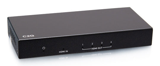 C2G HDMI Splitter, 1× HDMI In / 4× HDMI Out, 4K@60 Hz, HDR, HDCP 2.2, Schwarz
