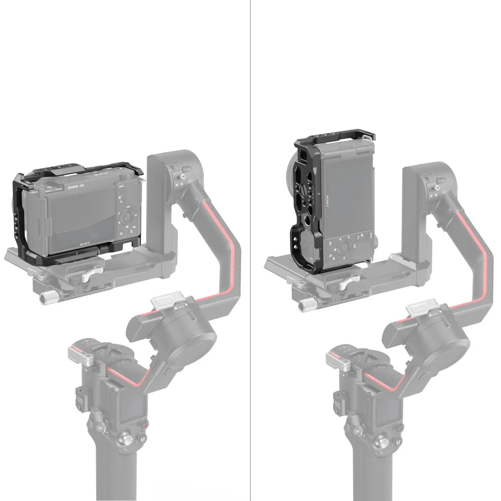 SmallRig 3531B Cage – Aluminium/Edelstahl, 128,9 × 46,7 × 82,2 mm, 1/4"-Gewinde – für Sony ZV-E10 – Schwarz