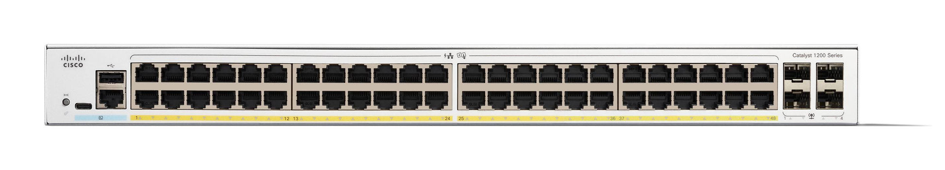 Cisco Catalyst C1200-48P-4G – Verwalteter L2/L3 Switch – 48× 1G, 4× SFP, PoE+, 19", 1U
