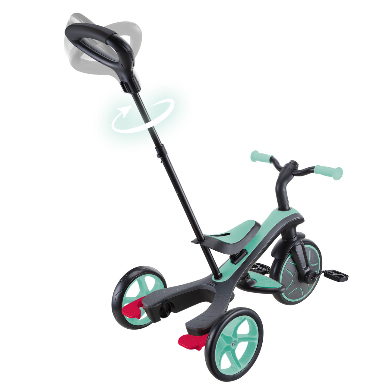 Globber Explorer 4-in-1 Dreirad – Gurt, Schiebestange, verstellbarer Sitz – ab 10 Monaten
