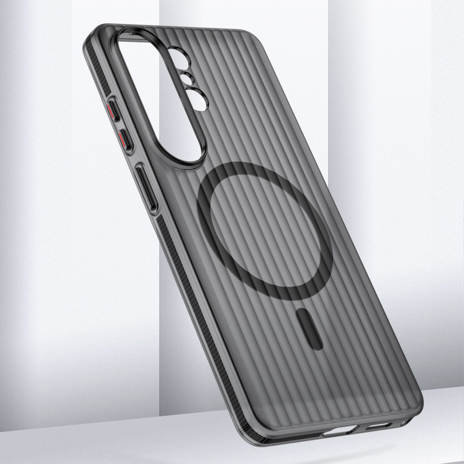 4smarts Design Case Aero Backcover – für Samsung Galaxy S26 Ultra, MagSafe, PC, Schwarz, Gerippt