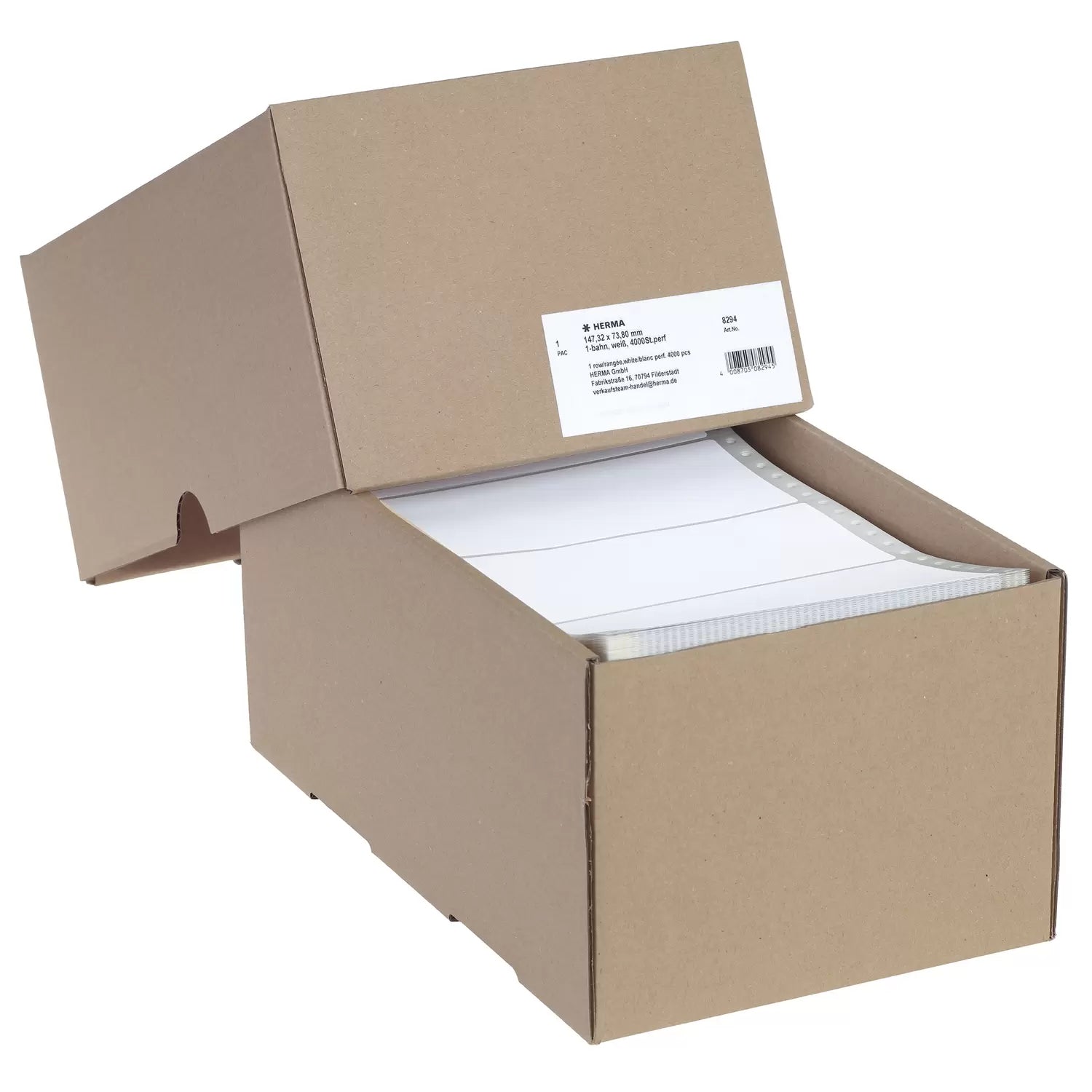 HERMA Etiketten (Rolle) 147 × 74 mm – Papier, matt – permanent haftend – 4'000 Stk. – mit Querperforation