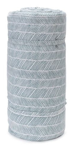 URBANARA Wohndecke – Baumwolle, Polyester, Grüngrau/Weiss – 130 × 190 cm