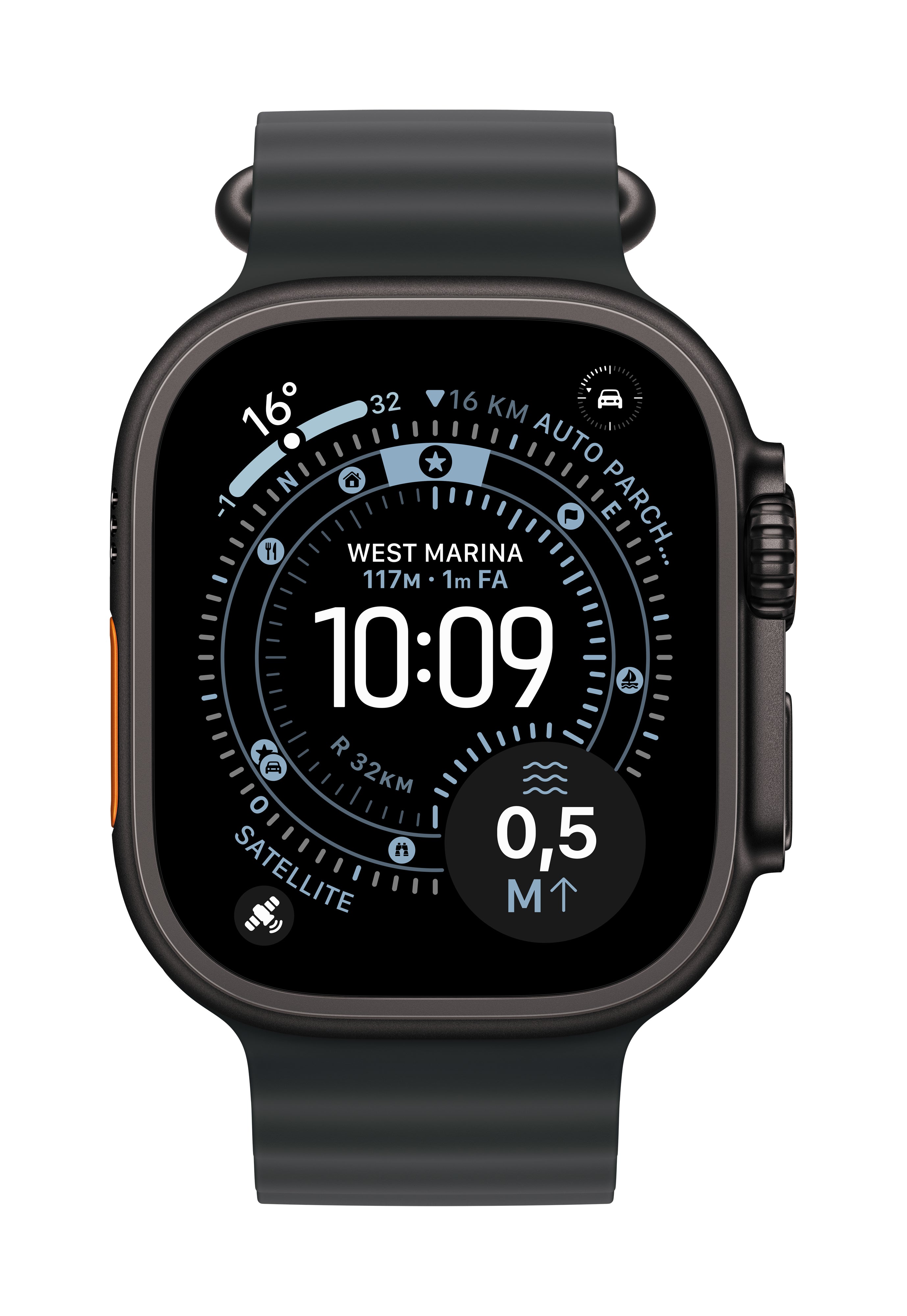 Apple Ocean Band, Schwarz, für Apple Watch
