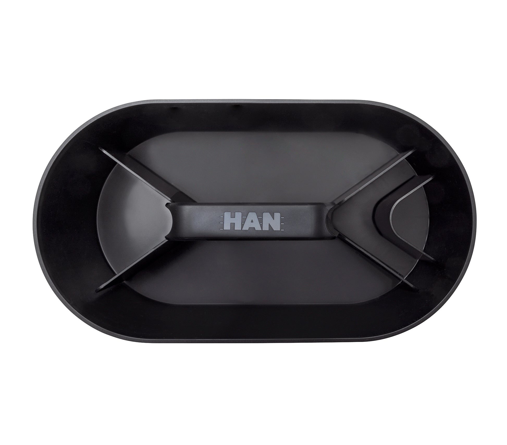 HAN Werkzeugkasten LOFT 1200-12 Aufbewahrungsbox – 4 Fächer, mit Trennwand, schwarz, ABS, B 340 × H 190 × T 190 mm