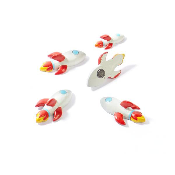 Trendform Tafelmagnete ROCKET – 20 × 35 × 13 mm – 5 Stück, Kunstharz, mehrfarbig