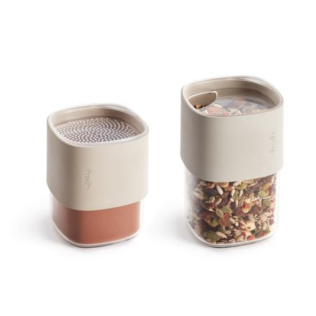Lékué Vorratsdose 2,5 l, 10,5 × 21 × 26,5 cm, Polypropylen (PP), transparent/grün, 3-teilig
