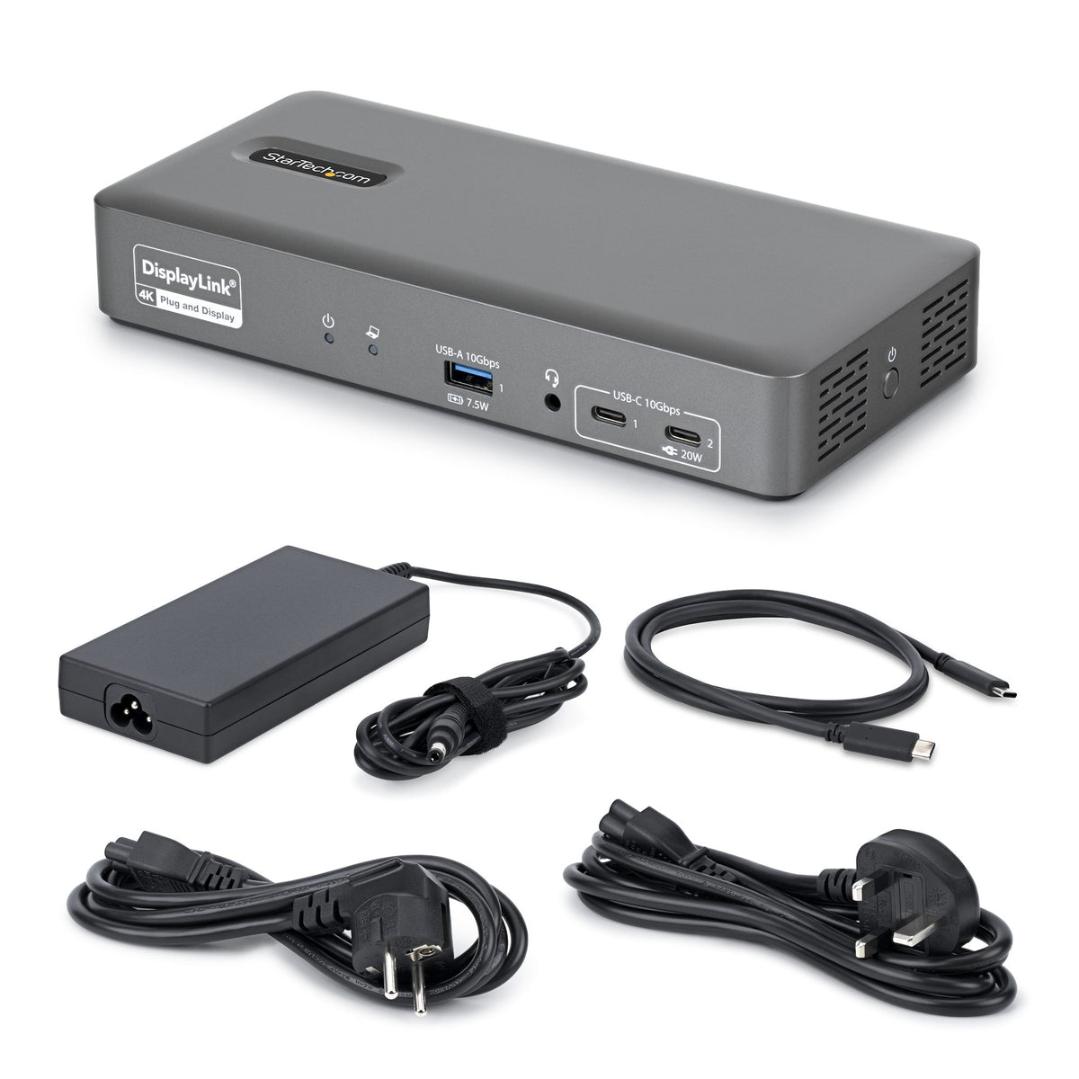 StarTech.com 194UE-USBC Dockingstation – USB-C, 2× DP, 2× HDMI, 5× USB-A, 96 W PD, GbE, für Windows/Mac