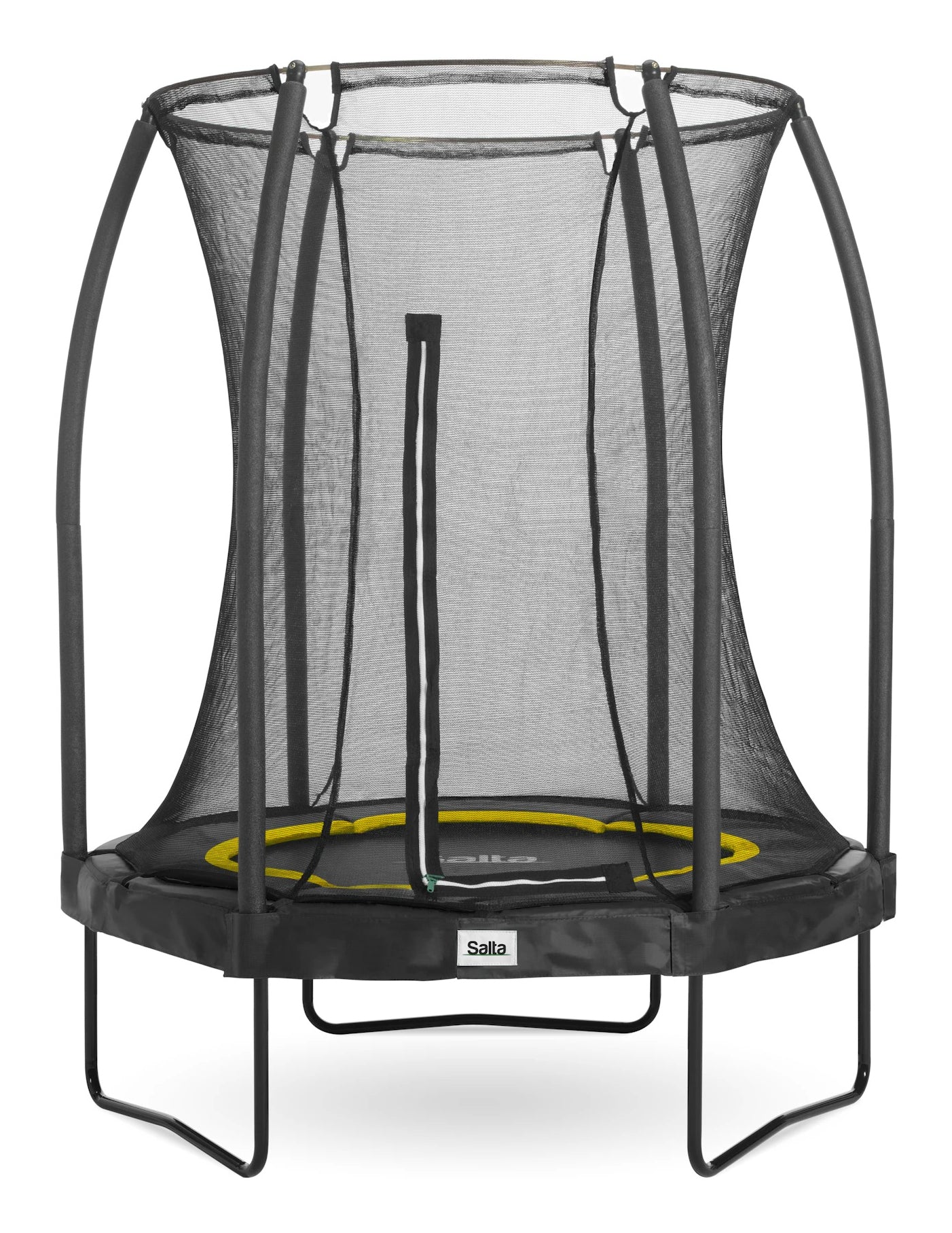 Salta Trampolin über der Erde – rund – Ø 153 cm – max. 50 kg, 30 Federn – ab 5 Jahren – Stahl, schwarz – CE, TÜV