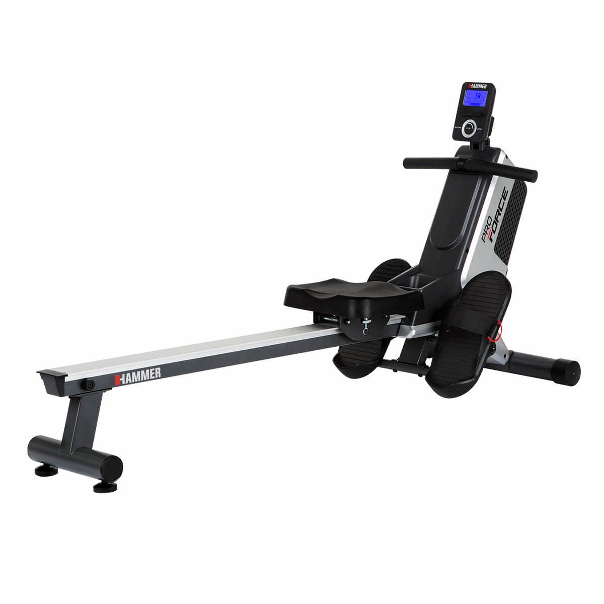 HAMMER Rudergerät Pro Force II, Magnetwiderstand, 120 kg – Schwarz/Silber, Stahl