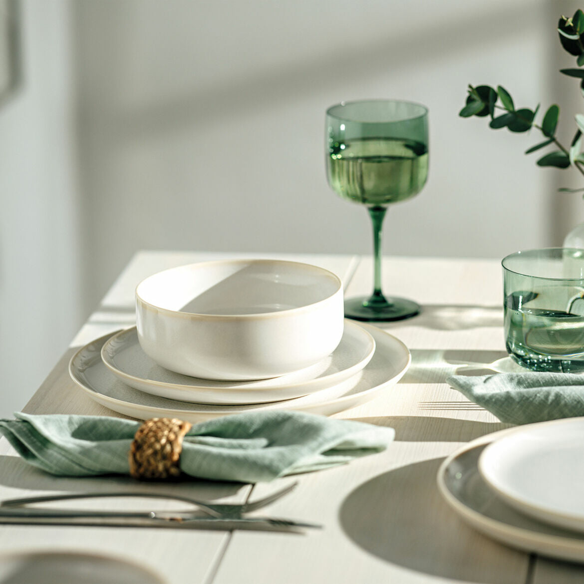 Villeroy & Boch Crafted Cott Frühstücksteller – Ø 21 cm, Porzellan, Weiss, 6 Stück