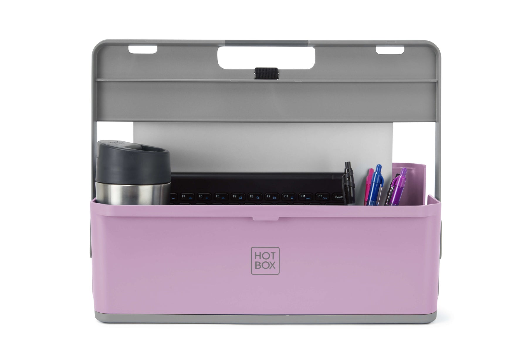 Hotbox Laptop-Ständer – bis 14,9", 2 Schubladen, höhenverstellbar – Violett