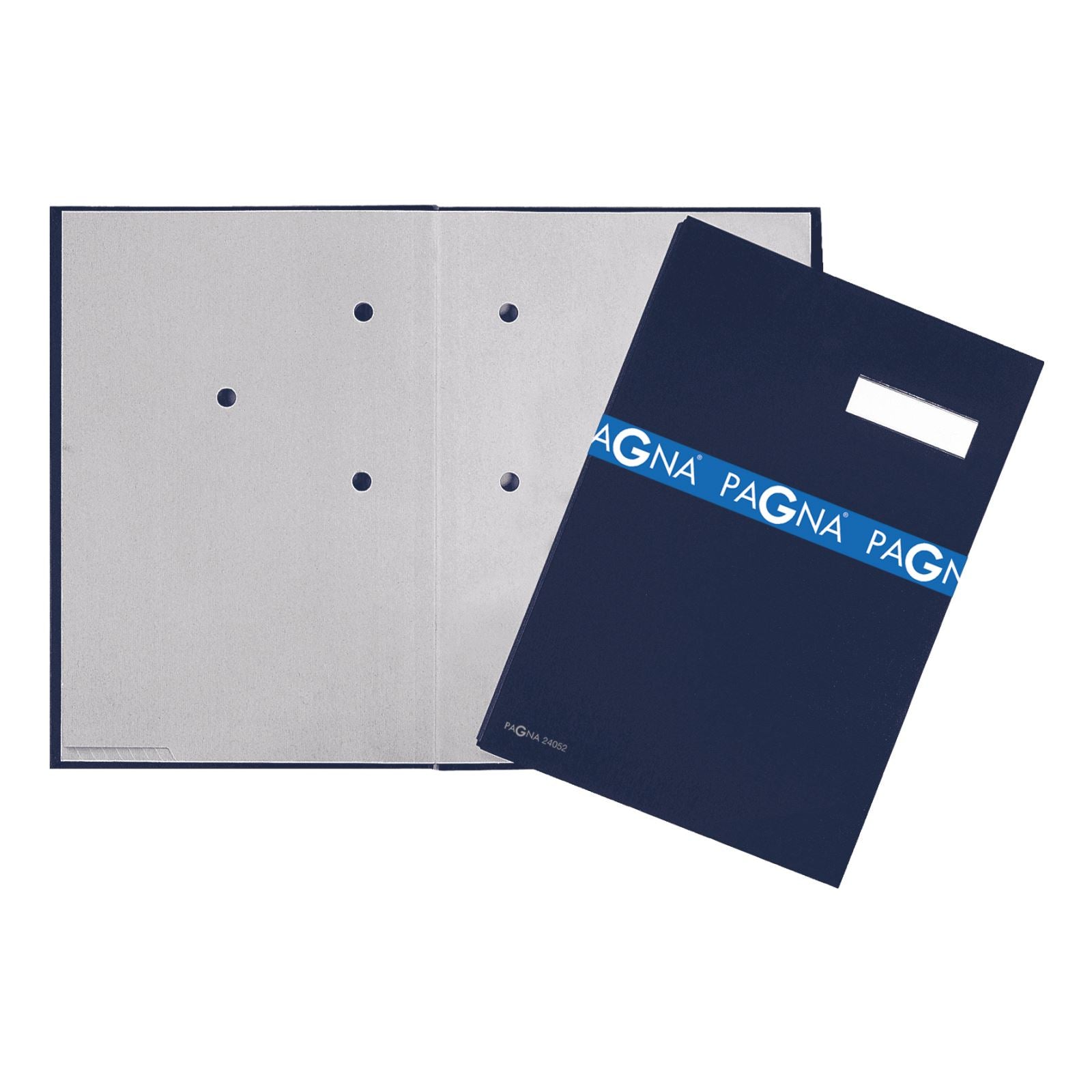 Pagna Unterschriftenmappe A4 – 5 Fächer, Karton, Blau, Leineneinband, Füllhöhe 10 mm
