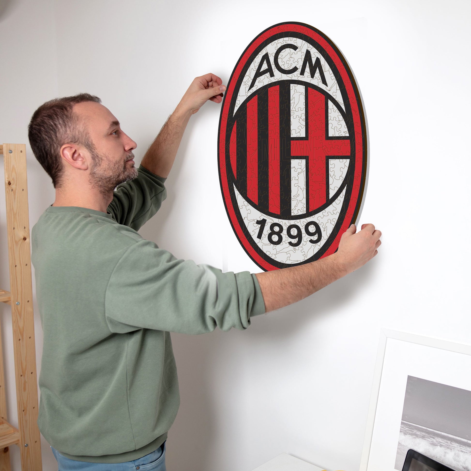 Iconic Puzzles Puzzle AC Milan – 270 Teile – 37,5 × 37,5 cm – ab 10 J. – Holz