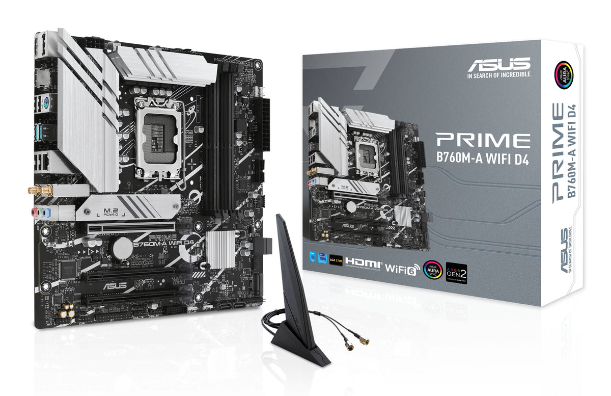 ASUS PRIME B760M-A WIFI D4 – Mainboard – LGA 1700, Intel B760, mATX, DDR4
